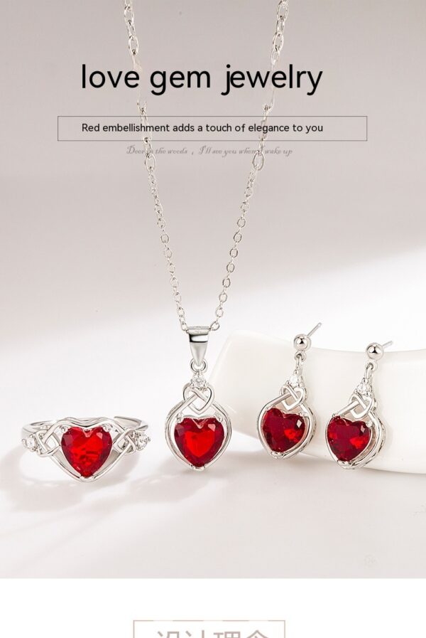 Heart-shaped Ruby Jewelry Suit - Image 9