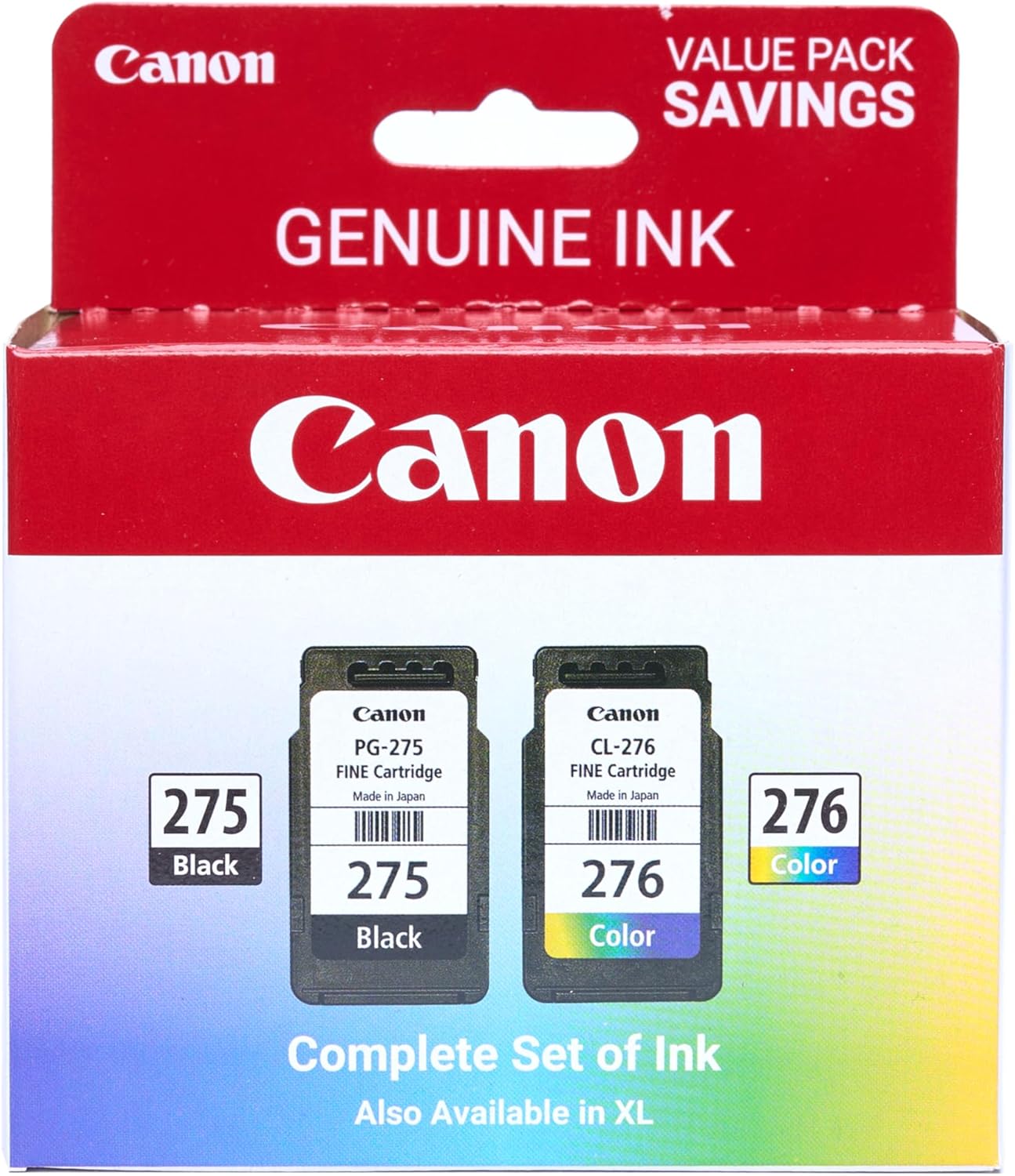 Canon PG-275 / CL-276 Genuine Ink Cartridges Value Pack – Black & Color for TS3520, TS3522, TR4720