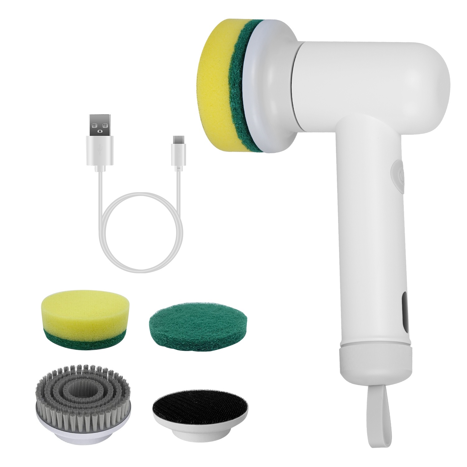 1Set Electric Handheld Spin Scrubber Cordless Cleaning Brush With 2 Rotating Speeds 3 Cleaning Brushes Rechargeable Shower Scrubber For Kitchen Dish Bathtub Sink Tile - Image 9