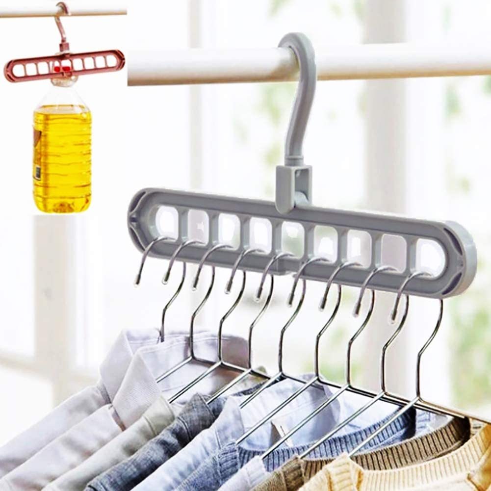 9-hole Clothes Hanger Organizer Space Saving Hanger Multi-function Folding Magic Hangers Drying Racks Scarf Clothes Storage - Image 4
